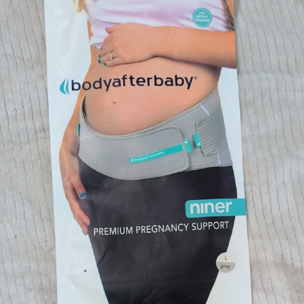 Body After Baby Gray Pregnancy Support Belt with Teal Accents